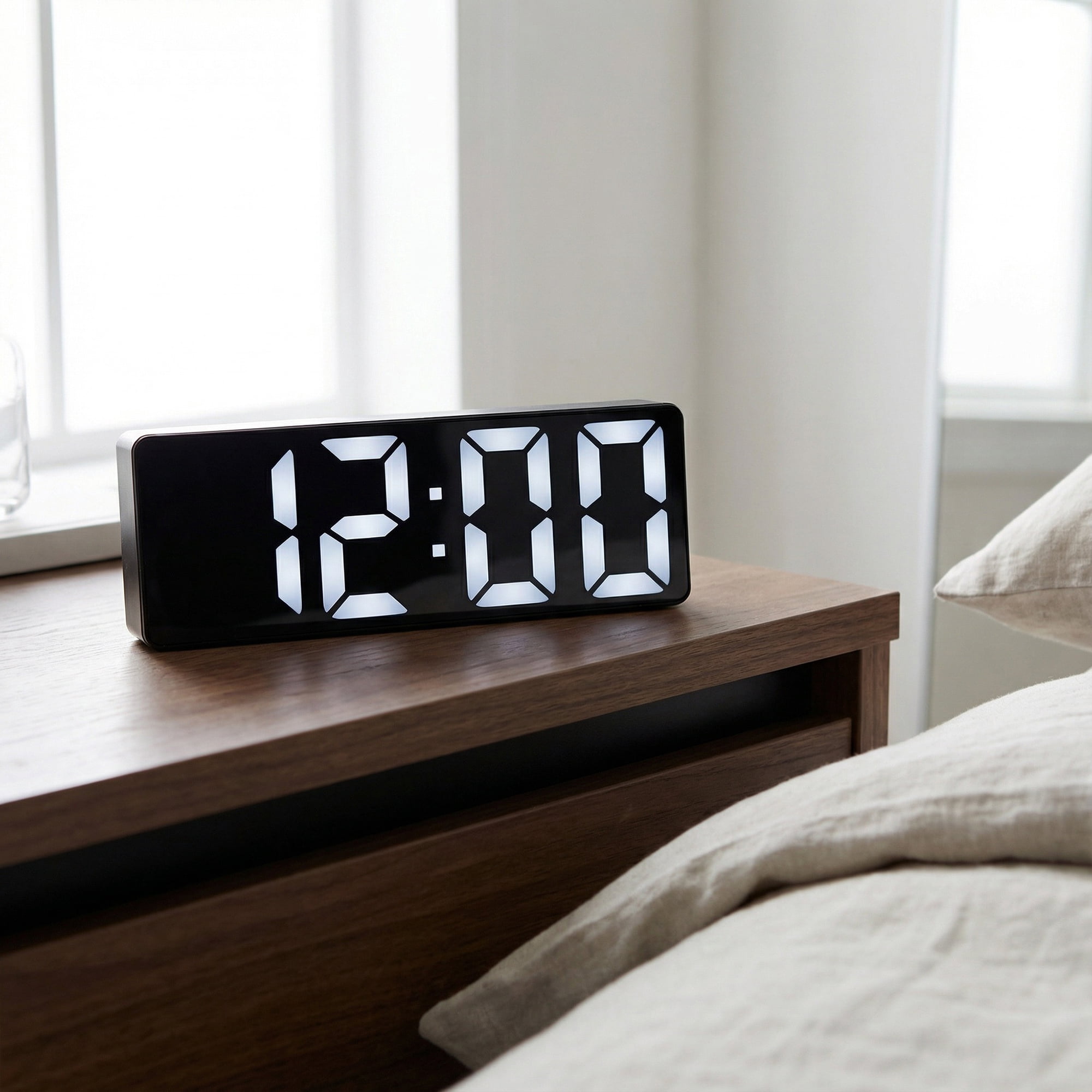 Unique Bargains Small Digital Alarm Clock for Deep Sleepers White