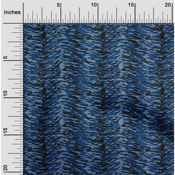 oneOone Cotton Jersey Royal Blue Fabric Tiger Animal Skin Sewing Fabric By The Yard Printed Diy Clothing Sewing Supplies 58 Inch Wide