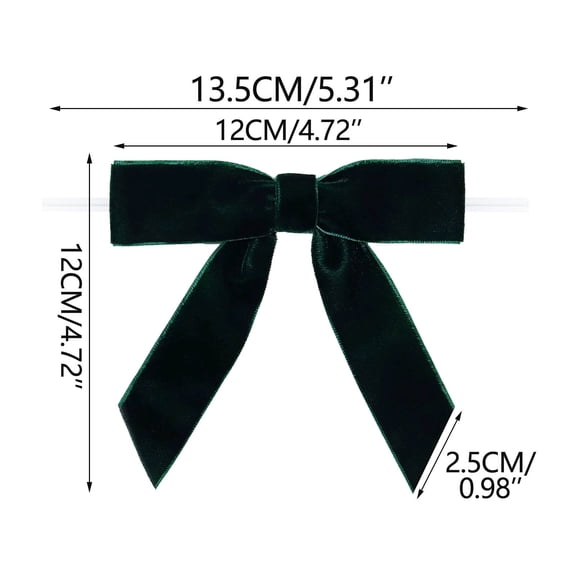 Luoshdecor 12 Pcs Velvet Bows with Twist Tie,Vintage Velvet Ribbon Bows for Wedding Brithday Party Decoration