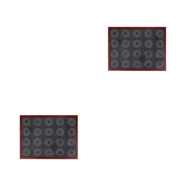 Ounissouiy Alfombrilla de silicona perforada para hornear, revestimiento antiadherente para horno, impresión hueca de doble cara para accesorios 2piezas