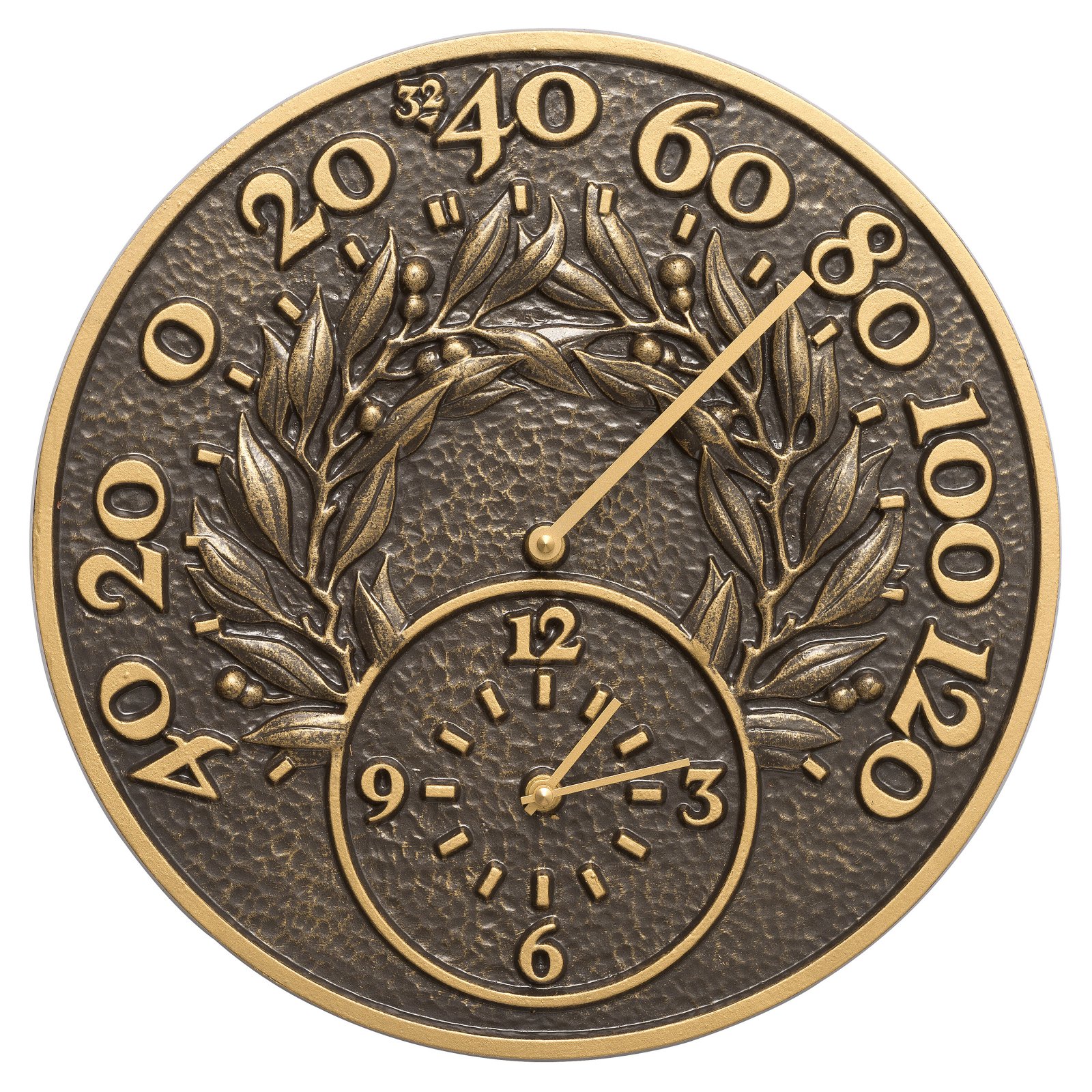 Whitehall Products Bay Leaf 14in. Indoor/Outdoor Wall Clock and