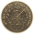thumbnail image 1 of Whitehall Products Bay Leaf 14-in. Indoor/Outdoor Wall Clock and Thermometer, 1 of 2