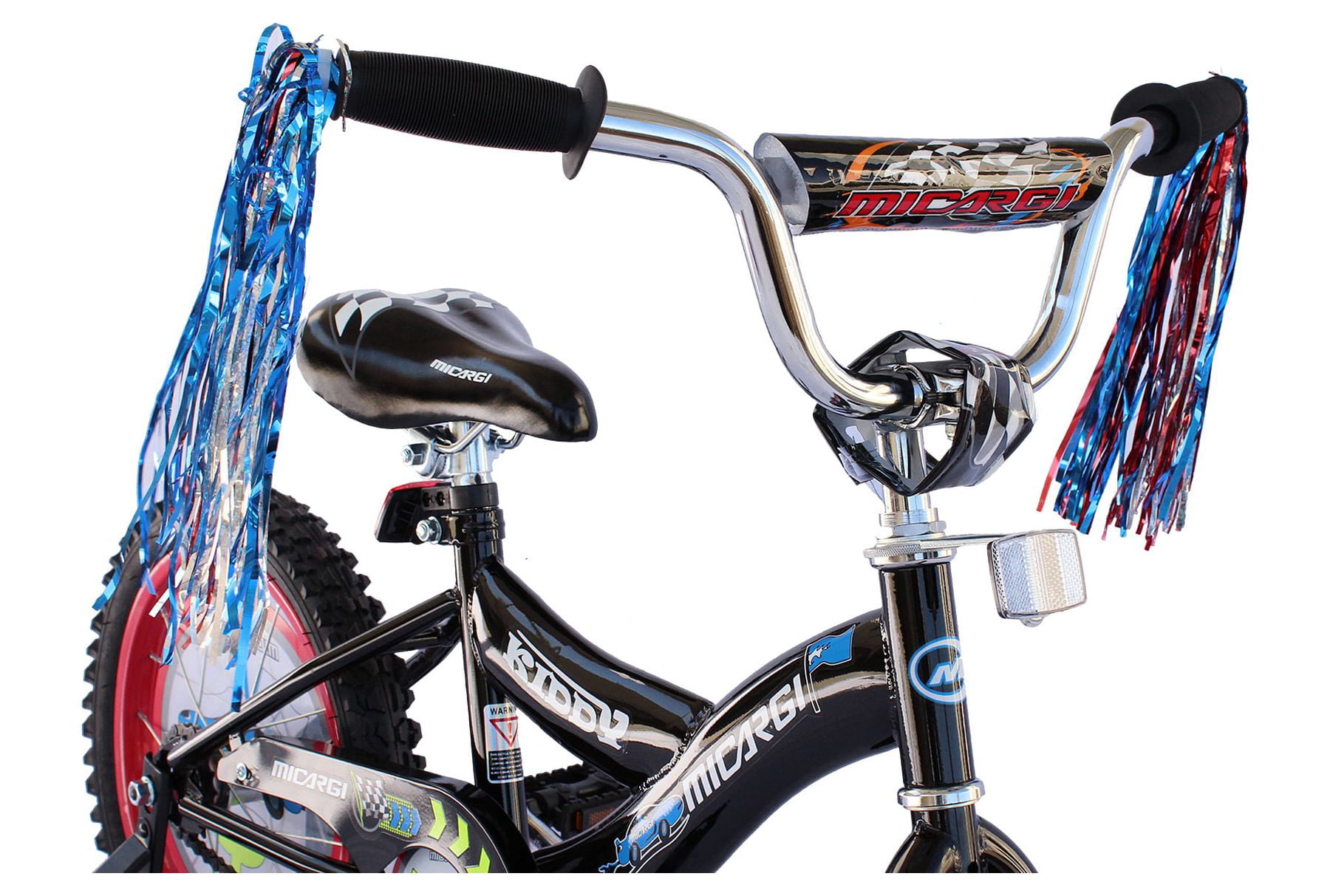 USToyOutlet 16" BMX S-Type Frame Bicycle Coaster Brake One Piece Crank Chrome Rims Black Tire Kid's Bike - Black