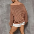 thumbnail image 3 of Vedolay Womens Sweaters Womens V-Neck Long Sleeve Ribbed Knit Sweaters Pullover Loose Fitting Tops,Brown XL, 3 of 5