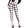 thumbnail image 2 of Tregging Skinny Pants With Zipper Pockets - Red, Black, White Plaid, 2 of 7