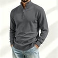 thumbnail image 2 of Atkumj Mens Quarter Zip Pullover Fashion Warm Loose Ribbed Turtleneck Knit Sweater Casual Solid Color Long Sleeve Mens Pullover Sweater for Daily Walking 2XL, 2 of 7