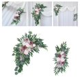 thumbnail image 3 of yuksok 2 Pieces Silk Flower Swag Arch with Leaf Garland for Window Table Backdrop Pink, 3 of 9