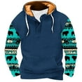 thumbnail image 2 of Jinhomg Mens Fleece Lined Hoodies Vintage Western Cowboy Sweatshirts Casual Comfy Long Sleeve Country Graphic Pullover Tops with Pocket Todays Dark Blue S, 2 of 5