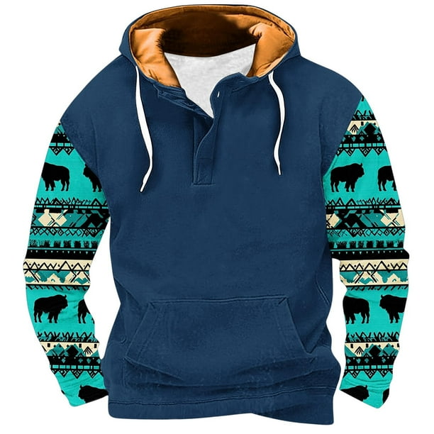 Sudaderas con capucha para hombre, moda, bolsillos, manga larga, estampado, sudaderas con capucha, blusa para hombre, blusa de poliéster