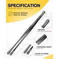 thumbnail image 2 of Bundlepro 10'' Round Head Stainless Steel Fine Kitchen Food Tweezers Tong for Cooking Plating,Black, 2 of 6