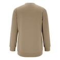 thumbnail image 5 of Charmgo Womens Sweatshirt Under $15, Women's Crew Neck Solid Color Sweatshirt Tops Long Sleeves Casual Pullover Lightweight Loose Tops Crewneck Sweatshirts Oversized, Winter Clothes for Women Khaki L, 5 of 5