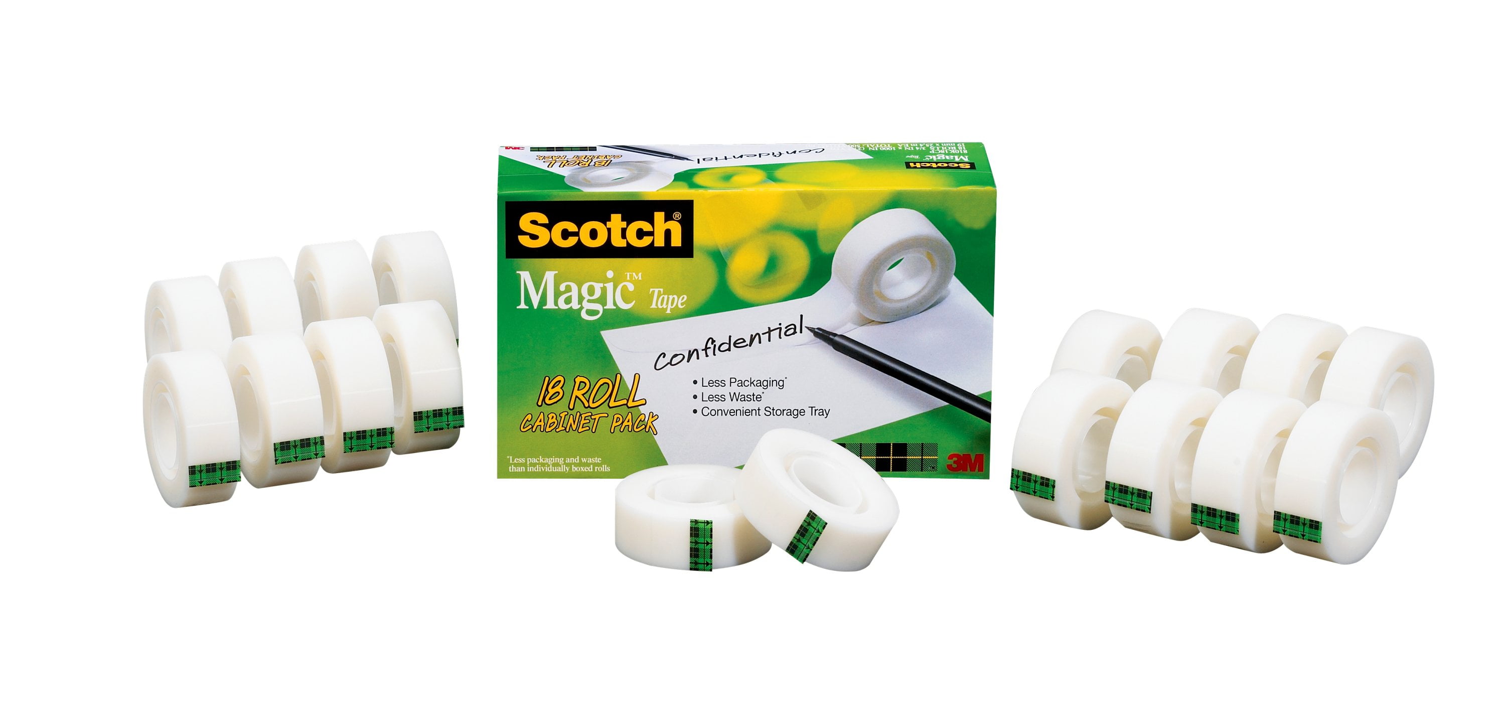 Scotch Magic Tape, 3/4 in. x 1000 in., Clear, 18 Boxes