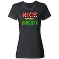 thumbnail image 3 of Inktastic Nice Until Proven Naughty with Holly and Gingerbread Man Women's T-Shirt, 3 of 5