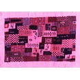 thumbnail image 1 of Ahgly Company Indoor Rectangle Abstract Pink Contemporary Area Rugs, 4' x 6', 1 of 4