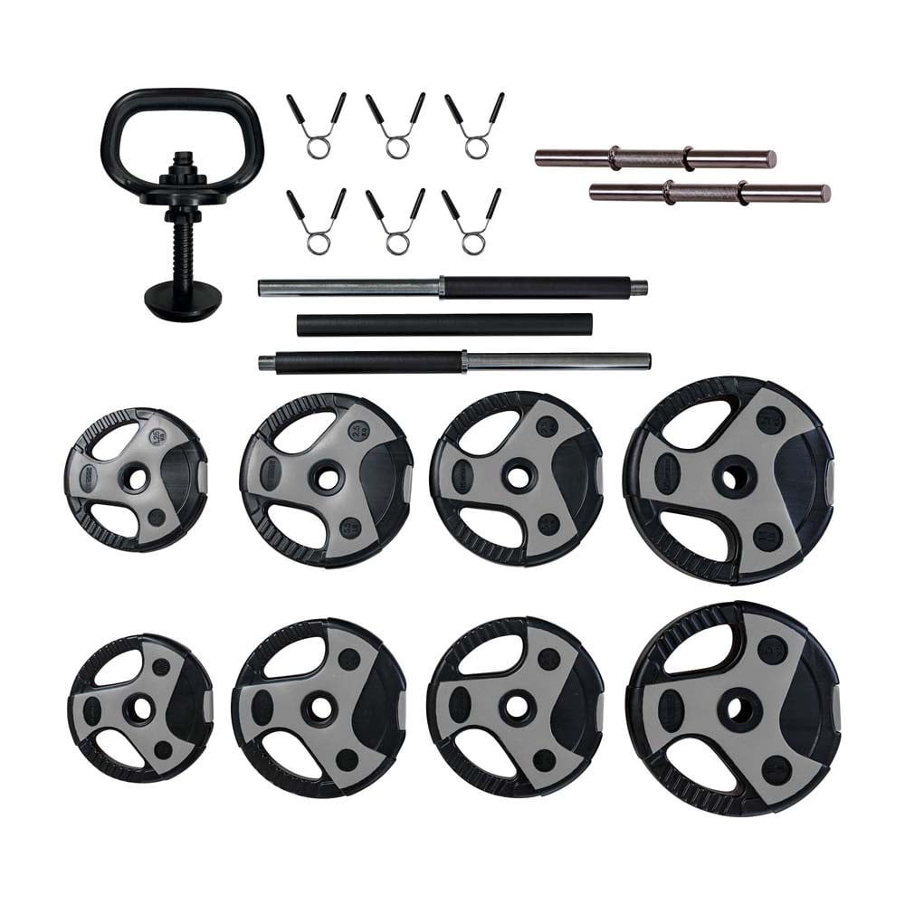 US Weight 54 LB Adjustable Weight Set with Barbell, Dumbbells, and Kettlebell for Home Workouts