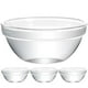 thumbnail image 1 of 4pcs Cocina de vidrio moldeos transparentes tazones de comida transparentes para servir tazones suministro para el hogar, 1 of 5