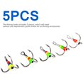 thumbnail image 2 of 8 # Anzuelo De Pesca De Acero De Alto Carbono Gancho De Tres Mordazas Buena Mano De Obra Aparejos De Pesca Portátiles Para Accesorios De Pesca Al Aire Libre 5 Uds Kearding OD010442-02, 2 of 7