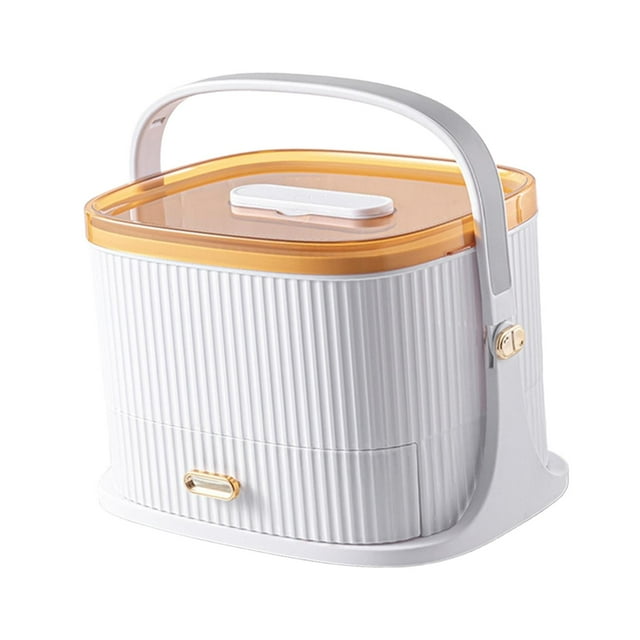 Yinanstore Medicine Organizer Container Portable Empty Multipurpose Large Capacity Medicine Box First Aid Box for Household Camping Dorm White