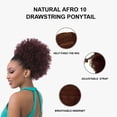 thumbnail image 6 of Ebo Instant Pony Synthetic Heat Resistant Draw String Ponytail Natural Afro 10” ( P1B/BG Off Black Burgundy ), 6 of 6