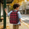 thumbnail image 6 of Red and Black Checkered Pattern 17" School Backpacks for Teens,Waterproof Oxford Fabric,S-Shape Padded Straps for School,Travel,Hiking,Camping, 6 of 6
