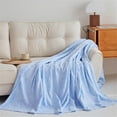 thumbnail image 2 of XmhyTop-A 150x200cm Solid Color Blanket Soft Cotton Multi-Use Throw for Sofa, Bed, Car Travel,Kahki, 2 of 4