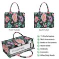 thumbnail image 2 of Large Capacity Tote Bag,Pioneer Flower Floral Print Pattern Handbag Fashion Luxury Tote Bag,15.7"x13"x 5.1" Inches,Laptop Compatible, 2 of 6
