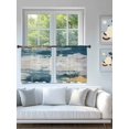 thumbnail image 4 of Sheer Curtains 54 Inch Length 2 Panels Set for Kitchen, Blue Grey Vintage Semi Sheer Curtains for Windows, Abstract Retro Art Voile Window Treatments Rod Pocket Curtain, 4 of 7