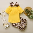 thumbnail image 5 of Utlike Girls Outfits Tops Set Baby 3 Pack Leopard Clothing Clothing Set Headbands Set Shorts Clothing Set Regular Fit Matching Sets Size 6 Months-12 Months, 5 of 7