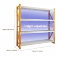 thumbnail image 3 of Welfiya 42"W Garage Shelving, 4-Tier Heavy Duty Storage Shelves Unit with Adjustable Metal Shelf for Warehouse, Basement, Workshop, 3400LBS, 42"W x 20"D x 79"H, White&Yellow, 3 of 6