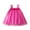 Hot Pink, variant on 3-4 Years Girls Elegant Lace Princess Dress Toddler Vintage Pom Pom Flutter Sleeve Party Dresses