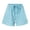 Blue, variant on Kbndieu Womens Casual Shorts Summer Drawstring Elastic Waist Comfy Shorts with Pockets, Solid Color Lightweight Beach Shorts for Women (Black, S)