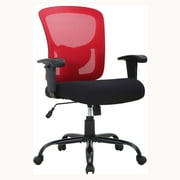 LCH 22.7 in Manager's Mesh Chair with Adjustable Height & Swivel,Mid back, 400 lb. Capacity, Red