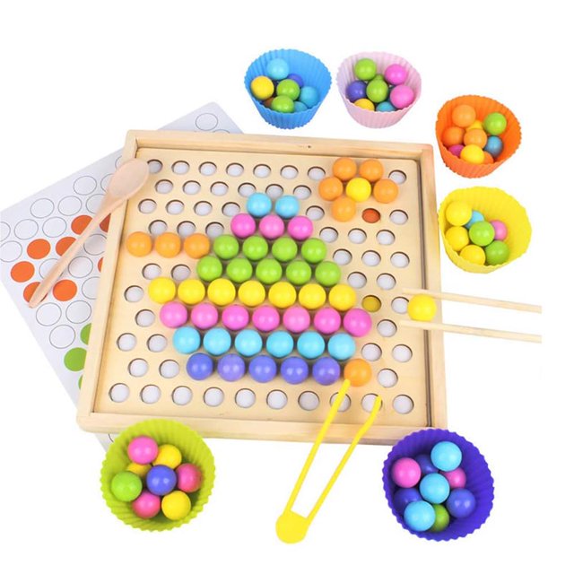 Juguetes De Madera Memoria Ajedrez Manos Cerebro Entrenamiento Clip Cuentas Bebé Juguetes Educativos Para Edades Tempranas Para Niños Speravity FN002538-00