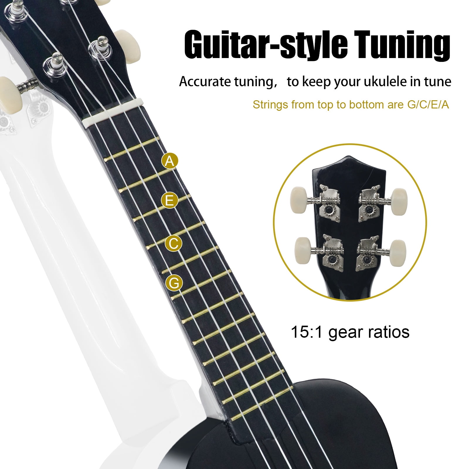 HUAWIND Ukulele, 21 inch Soprano Ukulele For Kid Beginners, Hawaii Ukelele Four String Wood Uke