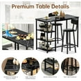 thumbnail image 6 of 2-person dining table set, modern bar table set with wine rack, counter-height dining table set, suitable for kitchens, apartments, and bars - black, 6 of 9