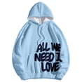 thumbnail image 4 of NinXxx Women's Winter Lined Hoodie Streetwear Sweatshirt Cold Weather Sky Blue M, 4 of 5