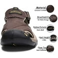thumbnail image 3 of Visionreast Men Sandals Leather Outdoor Hiking Sandals Waterproof Athletic Sports Sandals Fisherman Beach Shoes Closed Toe Water Sandals, 3 of 7