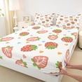 thumbnail image 3 of Homewish Preppy Children Kawaii Strawberry Full Size Sheets 4-Piece,Colorful Love Heart Breathable Bed Sheets,Cartoon Fruit Lightweight Sheet Sets,Luxury Bedroom Decor, 3 of 7