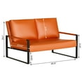 thumbnail image 3 of AWQM Industrial Sleek Faux Leather Loveseat, Gray, 3 of 7