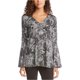 thumbnail image 1 of Karen Kane Blusa con abertura lateral para mujer, negra, pequeña, 1 of 2