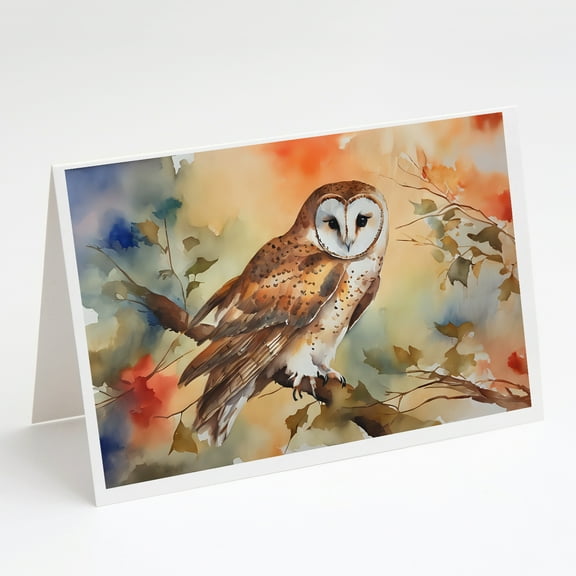 Barn Owl Greeting Cards Pack of 8 7 in x 5 in