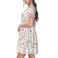 thumbnail image 2 of Honeii Flower Rabbit Print Women’s Short Sleeve Dress, Comfortable Casual Dress, Soft Polyester Spandex Blend, Stylish Everyday Wear for Summer, Perfect for Travel and Vacation, 2 of 6