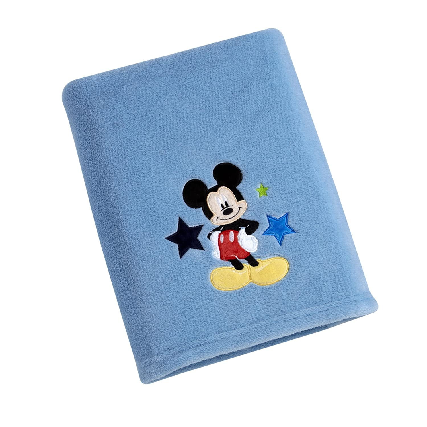 Disney Mickey Mouse Grey Navy and Red Super Soft Baby Blanket Allover Print Infant Boy Plush Polyester Walmart