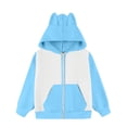 thumbnail image 3 of Likimi Children Girls Hoodies With Pocket Zipper Color Block Hooded Sweatshirt For Girls Long Sleeve Everyday Wear Fashionable Pullover Size 2-3 Years, 3 of 5