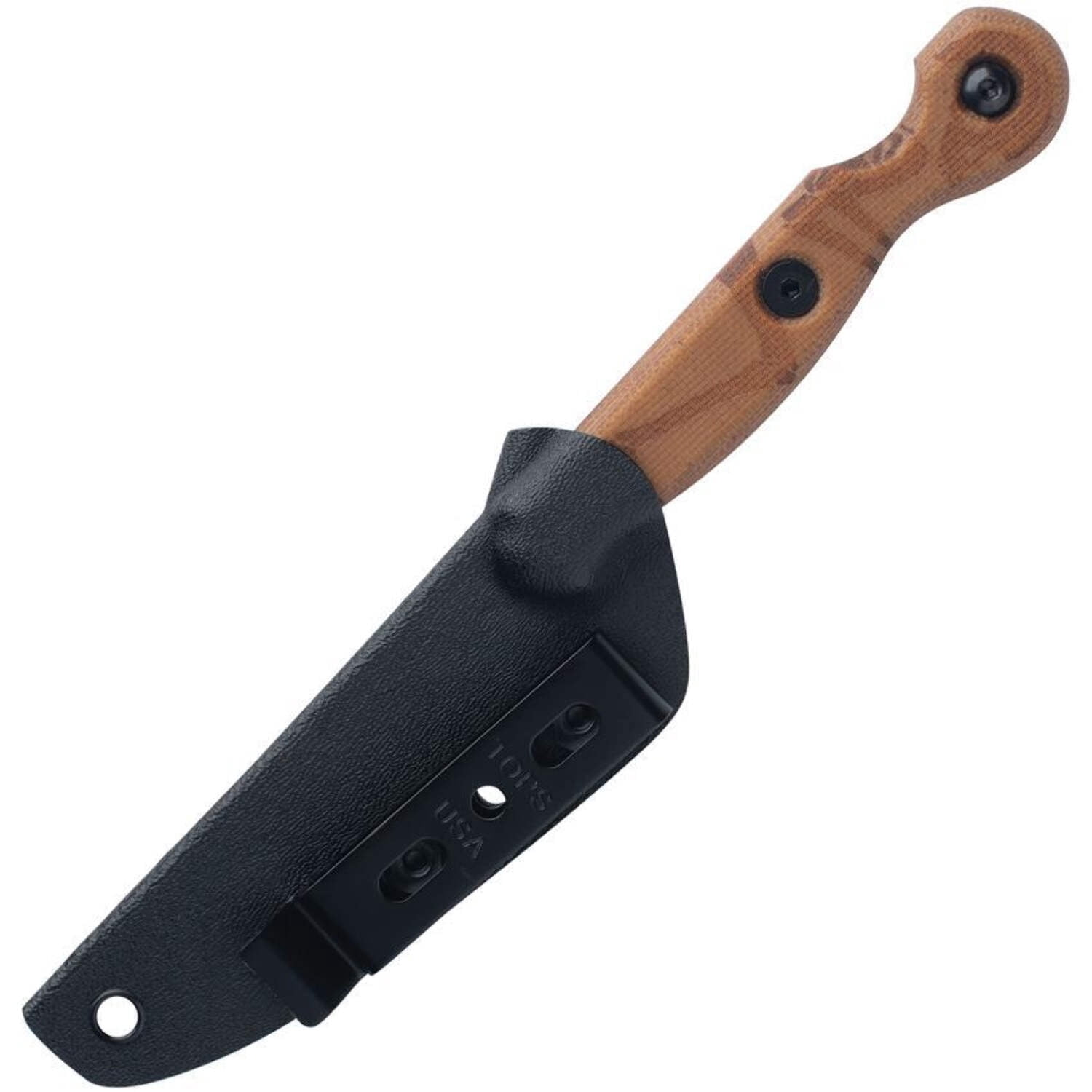 TOPS Knives El Pionero Fixed Blade Knife, 7.63in Overall, 3.38in Tumbled Finish