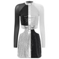 thumbnail image 3 of Jhaoyu Robe Déguisement des Années 60 pour Femmes, Mini Robe à Sequins Scintillants, Tenues de Spectacle, Blanc m, 3 of 5