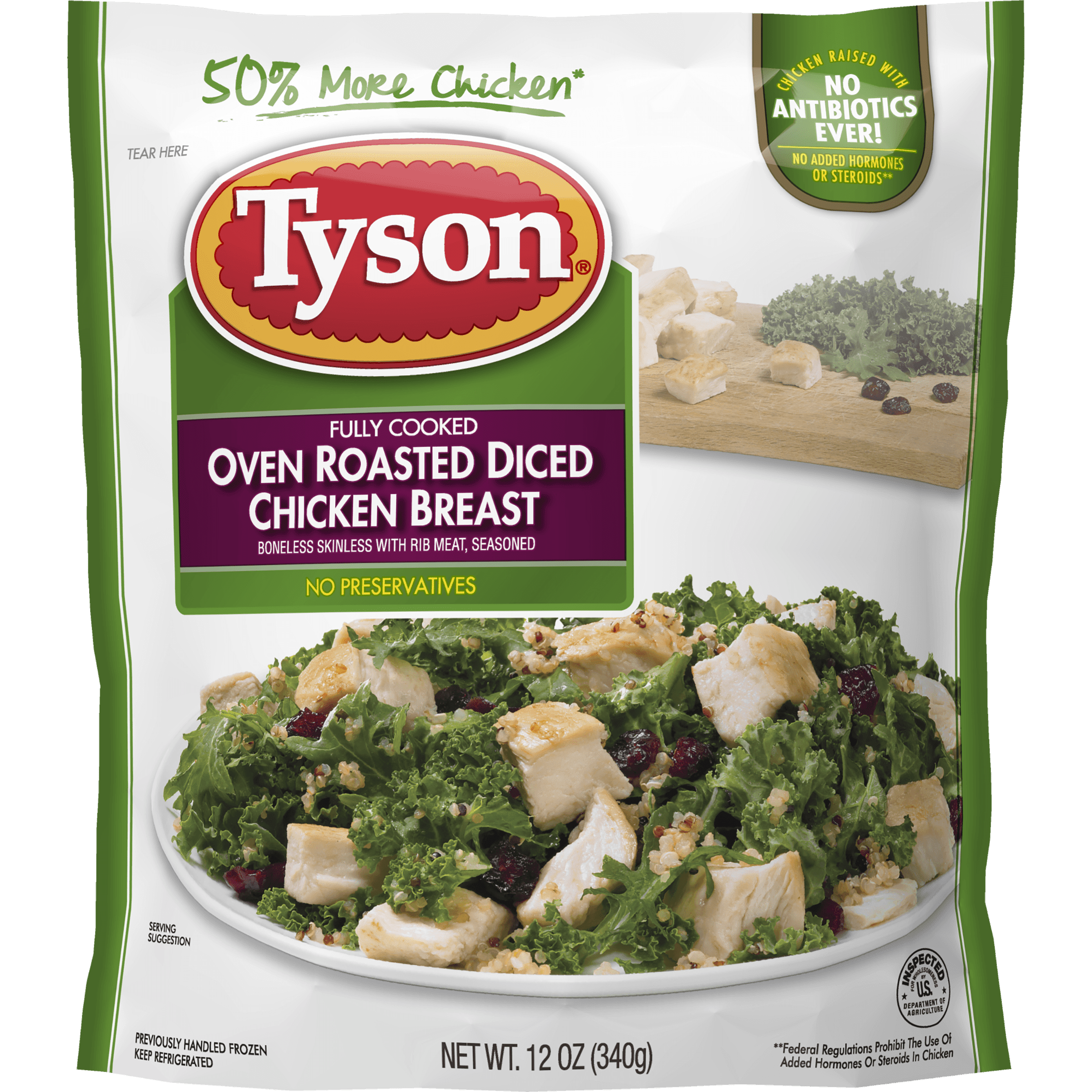 Grilled amp Ready Tyson Oven Roasted Diced Chicken Breast Walmart com 