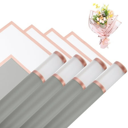 Flower Wrapping Paper, 57cm/22 Inch Light Gray Packaging Papers, Pack of 20
