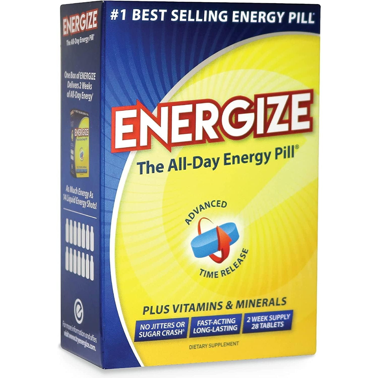Energize Caffeine Pills Fast Acting Energy Pill Healthy Focus Brain