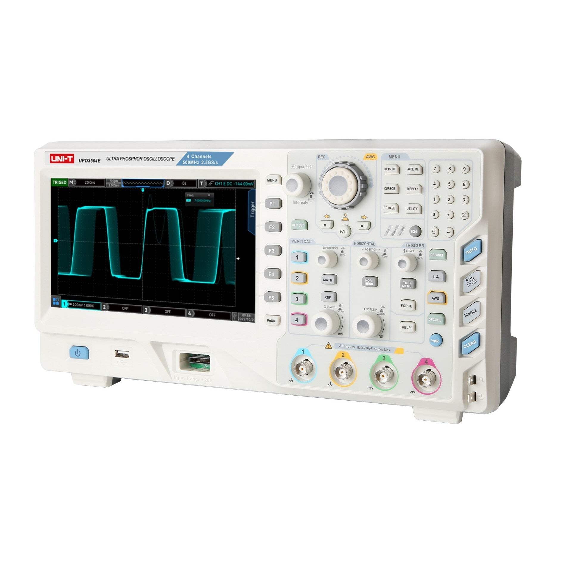 UNI-T UPO3504E 500MHz 4Ch MSO w/o Logic Pod Ultra Phosphor Digital Oscilloscope